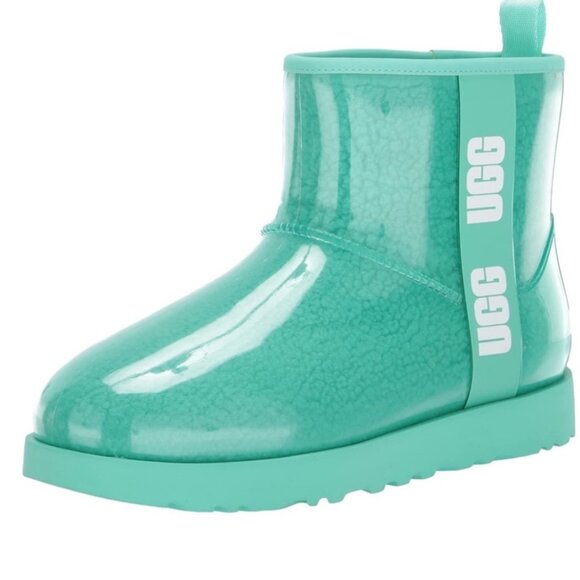 UGG Classic Clear Mini rain boots in the "Tide Pool" color Size 7 Womens - Picture 1 of 10